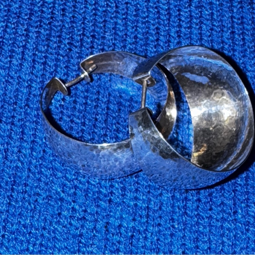 James Avery Sterling Silver Hammered Bola Hoops - RETIRED